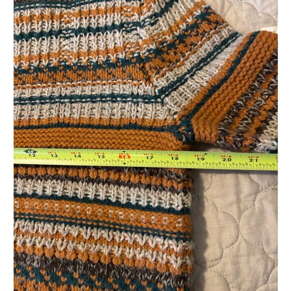 Zara Men's Chunky Knit Striped Sweater Medium Gorpcore - Picture 7 of 8